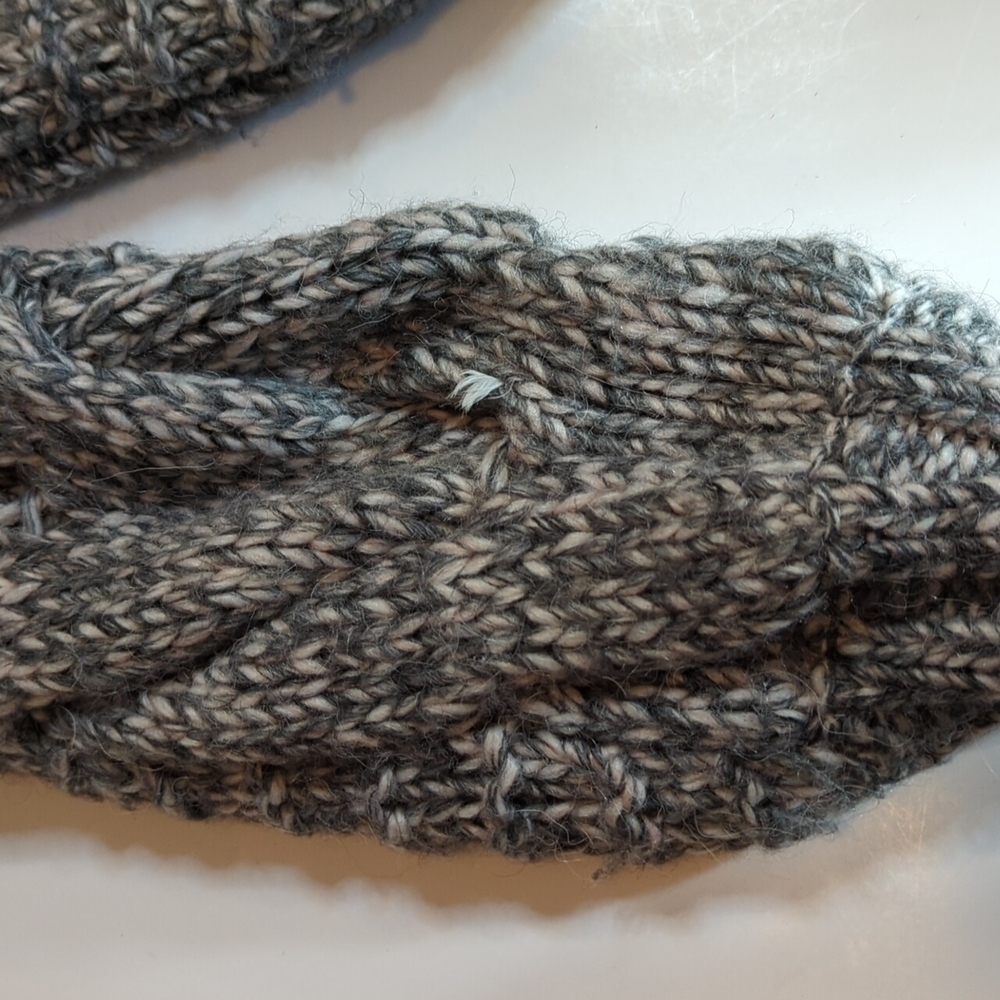 Cable Knit Gray Sweater wool/alpaca chunky wool fisherman Pullover Chunky Sz XS - Picture 3 of 10